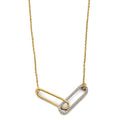 14K 2T CZ Paperclip Necklace
