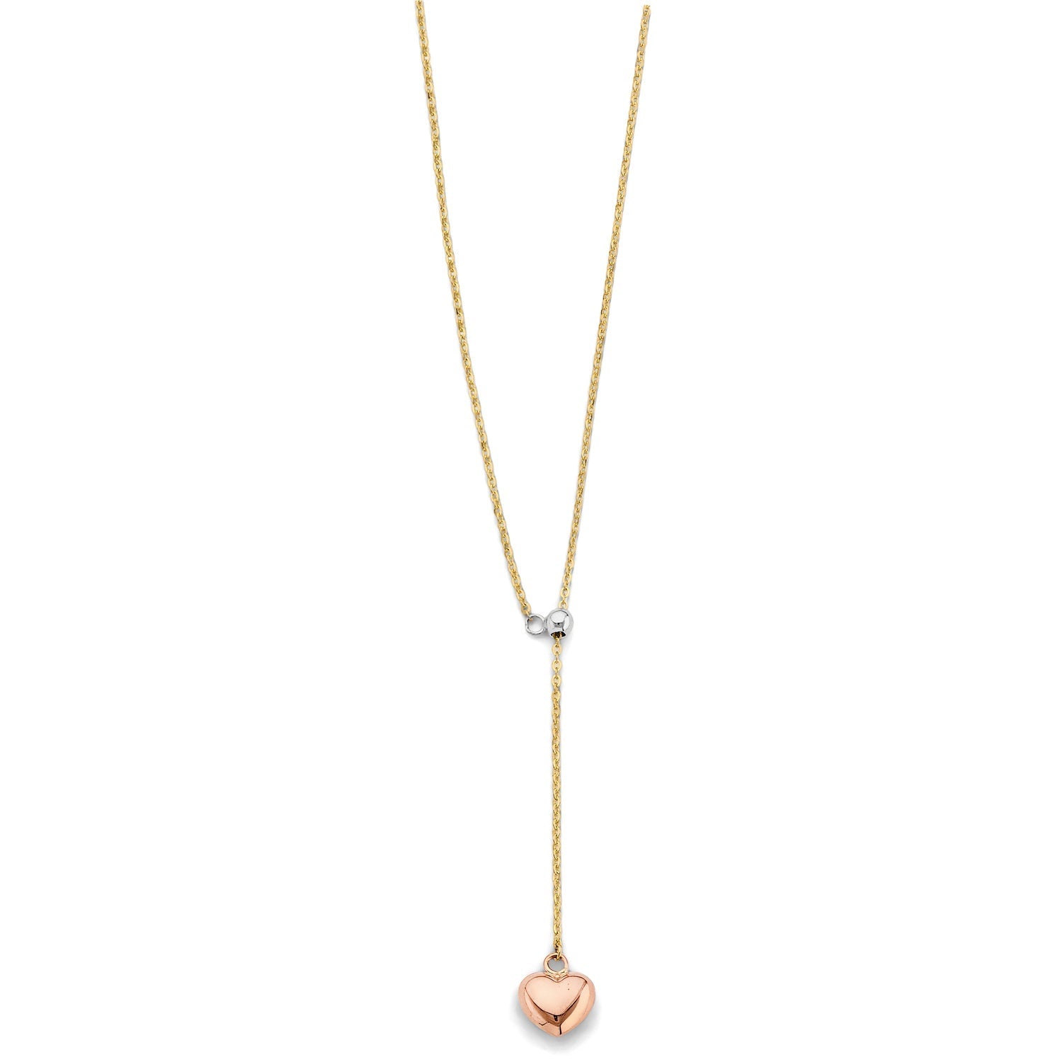 14K 3C Heart String Necklace