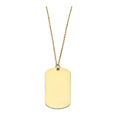 14KY Plain Engravable Dog Tag Necklace
