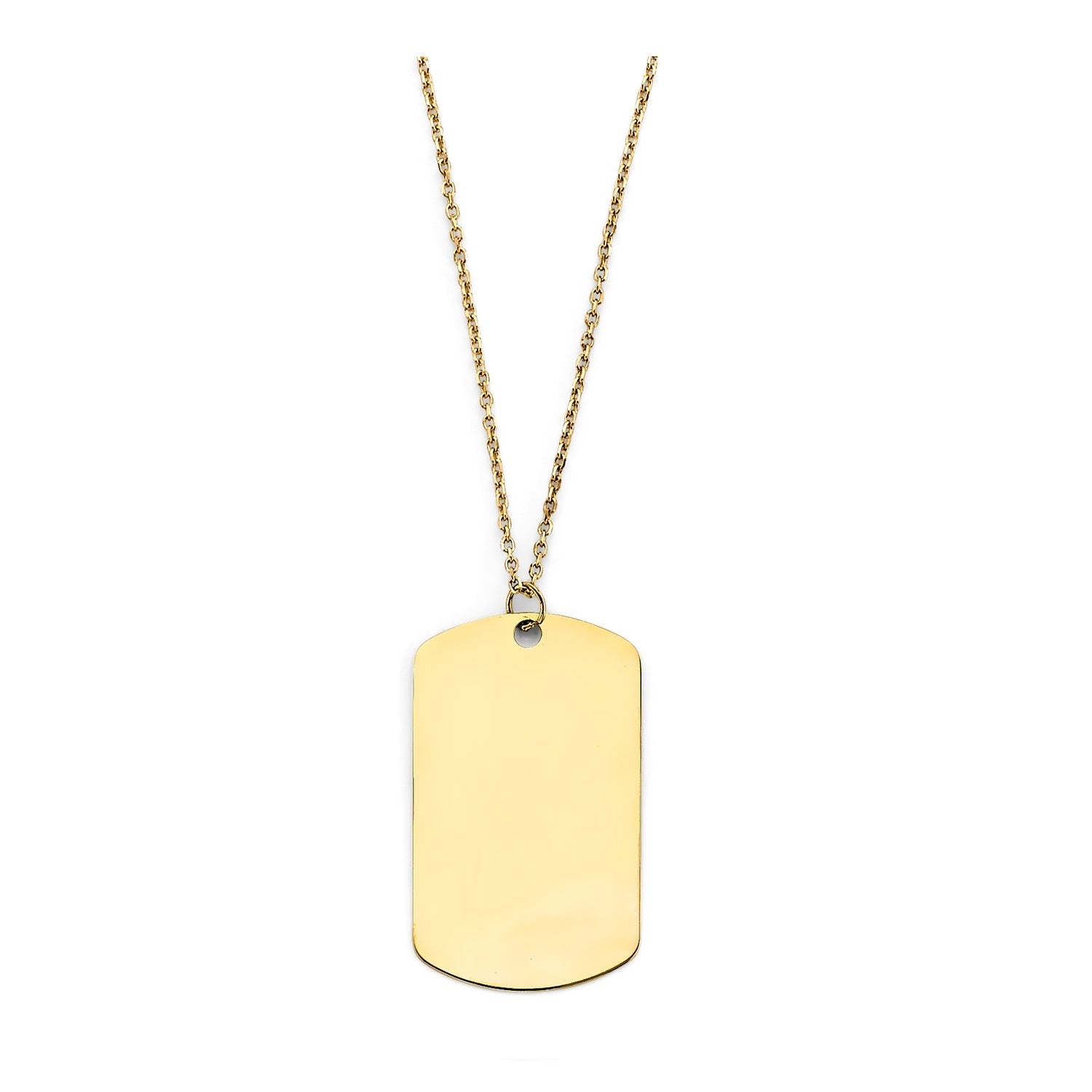 14KY Plain Engravable Dog Tag Necklace