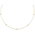 14KY String Necklace with Sq & Round Ball