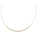 14K 3C String Necklace with Sq & Round Ball