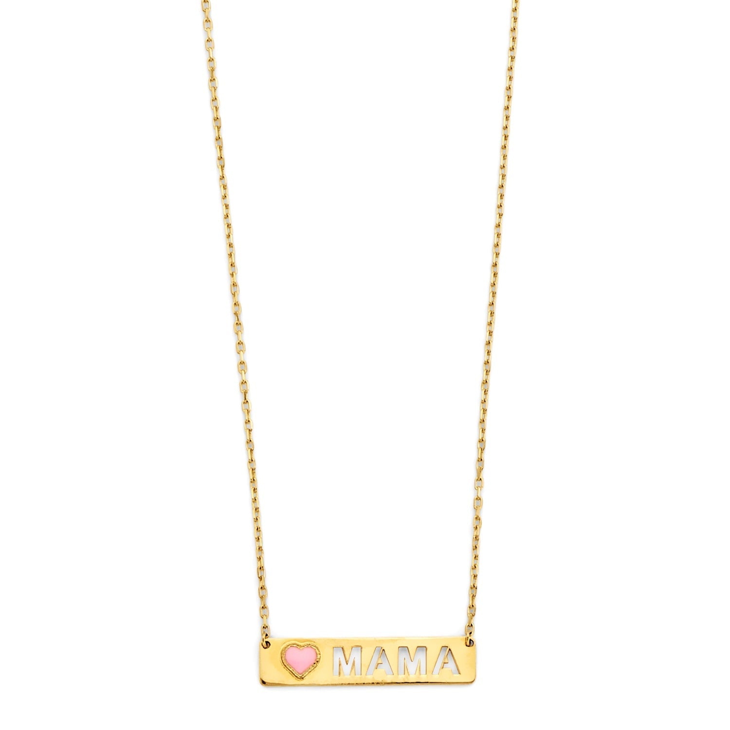 14KY Mama Retanglar Plate Necklace