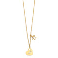 14KY Mom Heart & Angle Pendant Necklace