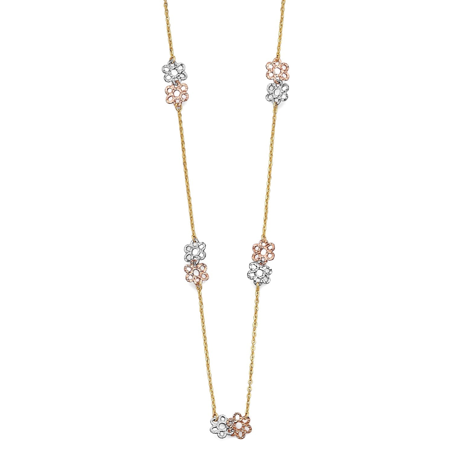 14K 3C Flower Necklace