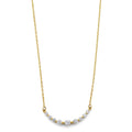 14KY Curved Gradated RD CZ Necklace