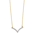 14K 2T V Shape CZ Necklace