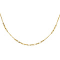 14KY Hollow Paperclip + Chain Necklace