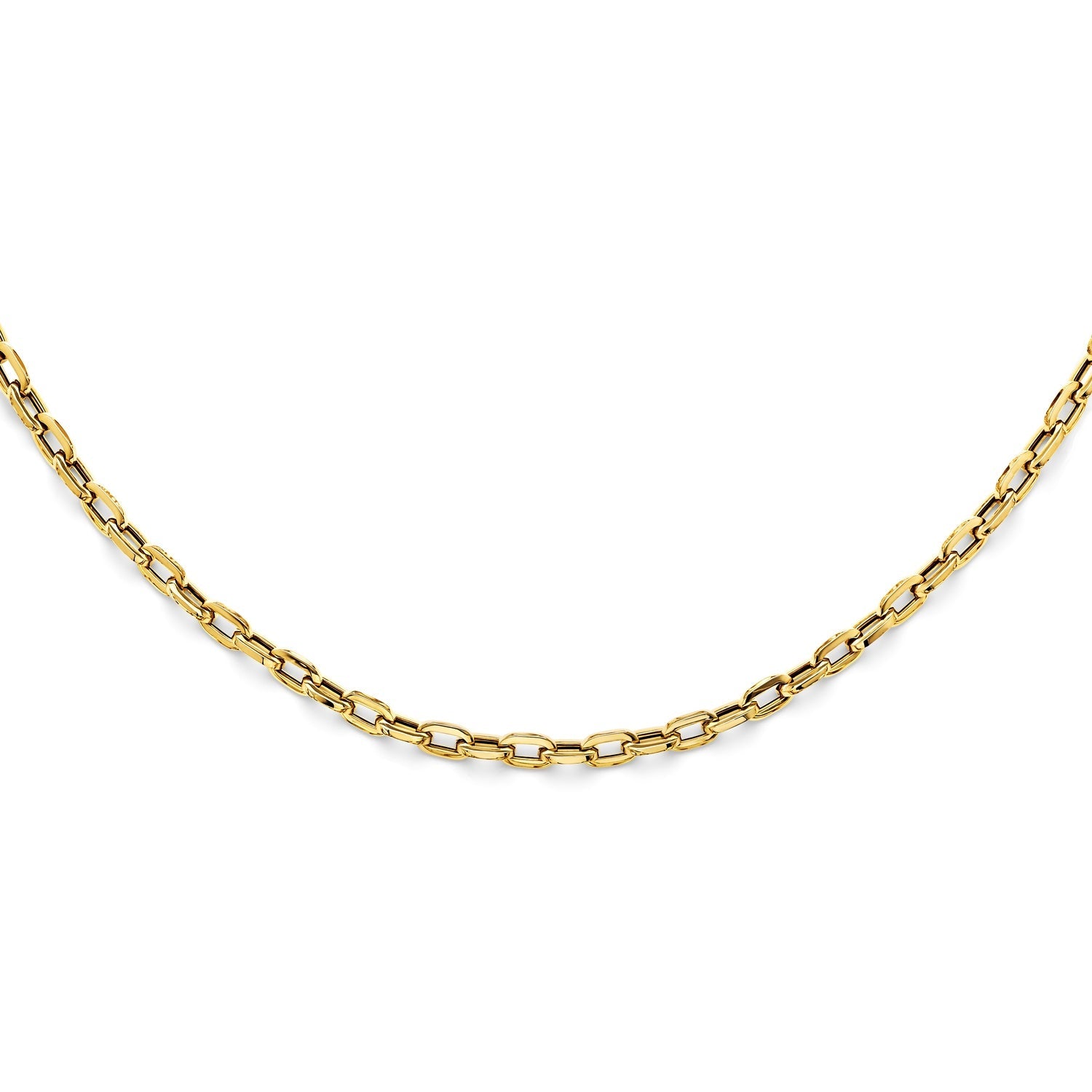14KY Bold Plain Paperclip Necklace