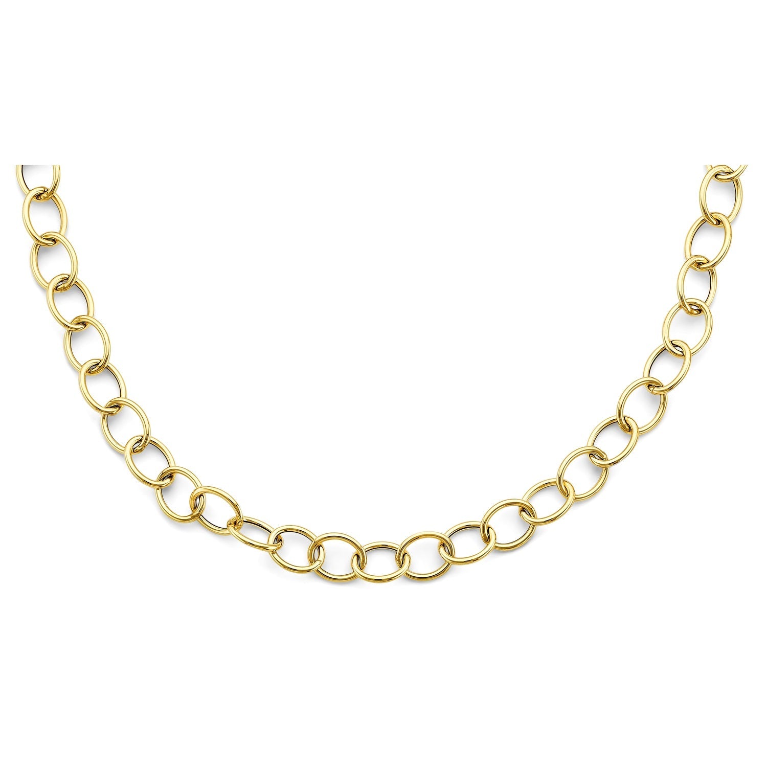 14KY Hollow Oval Link Necklace