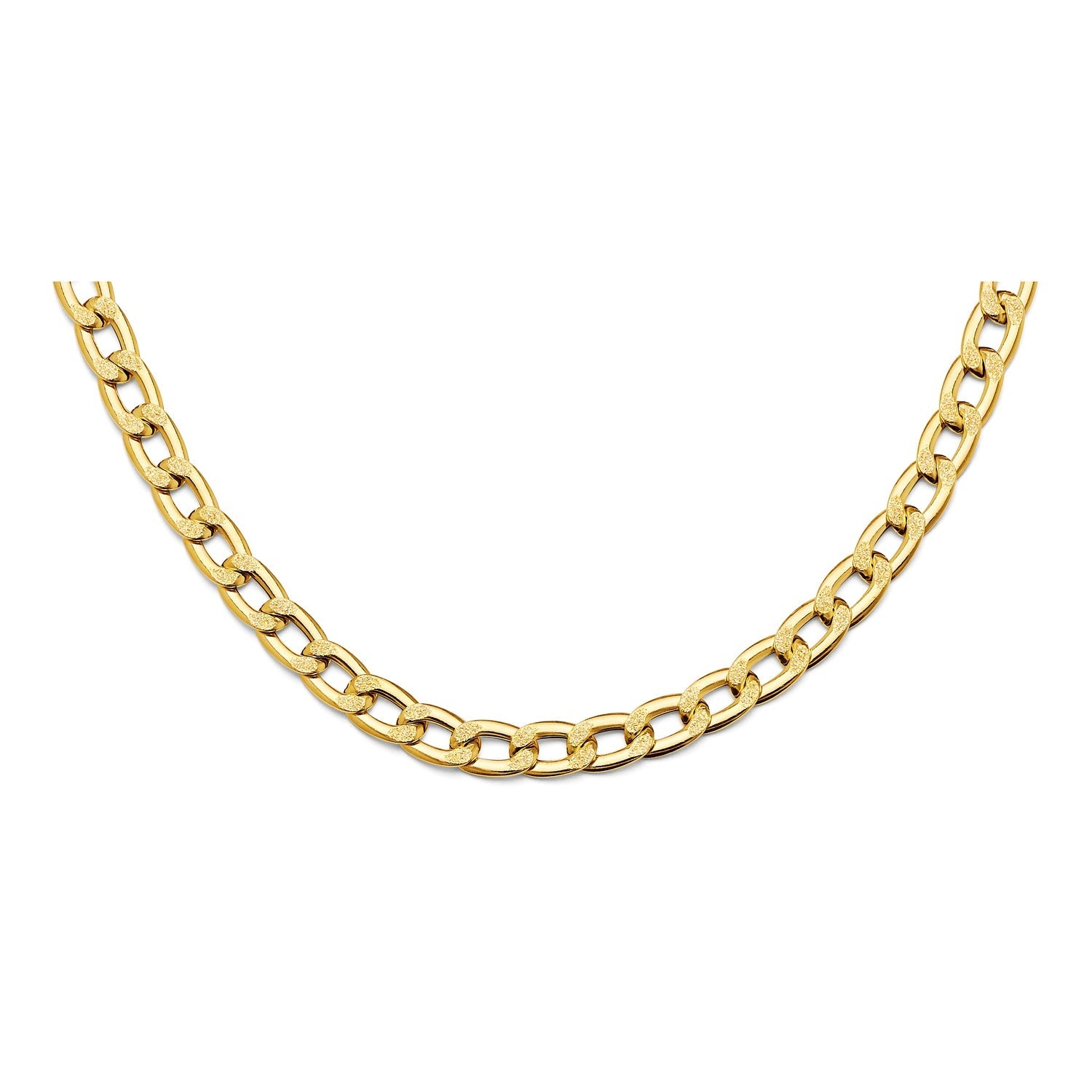 14KY Hollow Dia-Bar Curb Necklace