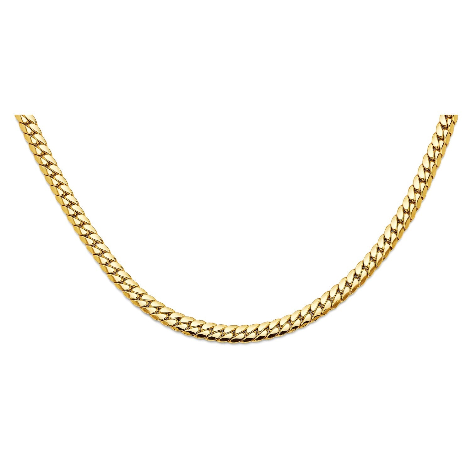 14KY Hollow Tight Curb Necklace