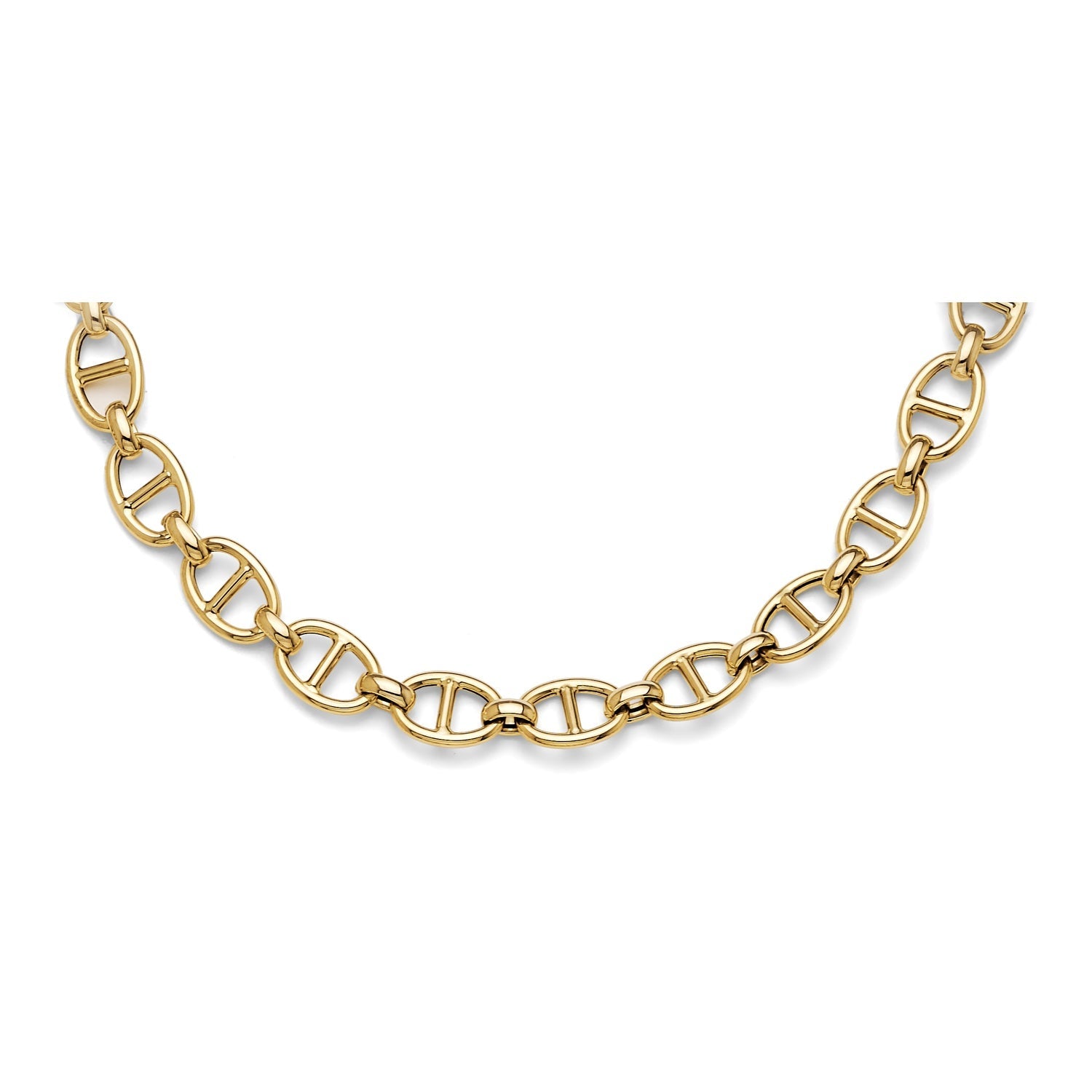 14KY Hollow Fancy Mariner Necklace