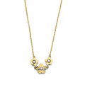 14KY 3 Flowers with Pearl Necklace