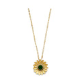 14KY Green Stone Sunflower Necklace
