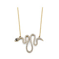 14K 2T CZ Snake Necklace