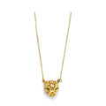 14KY Green CZ Panther Necklace