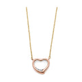14K 3C CZ Pink Heart Necklace