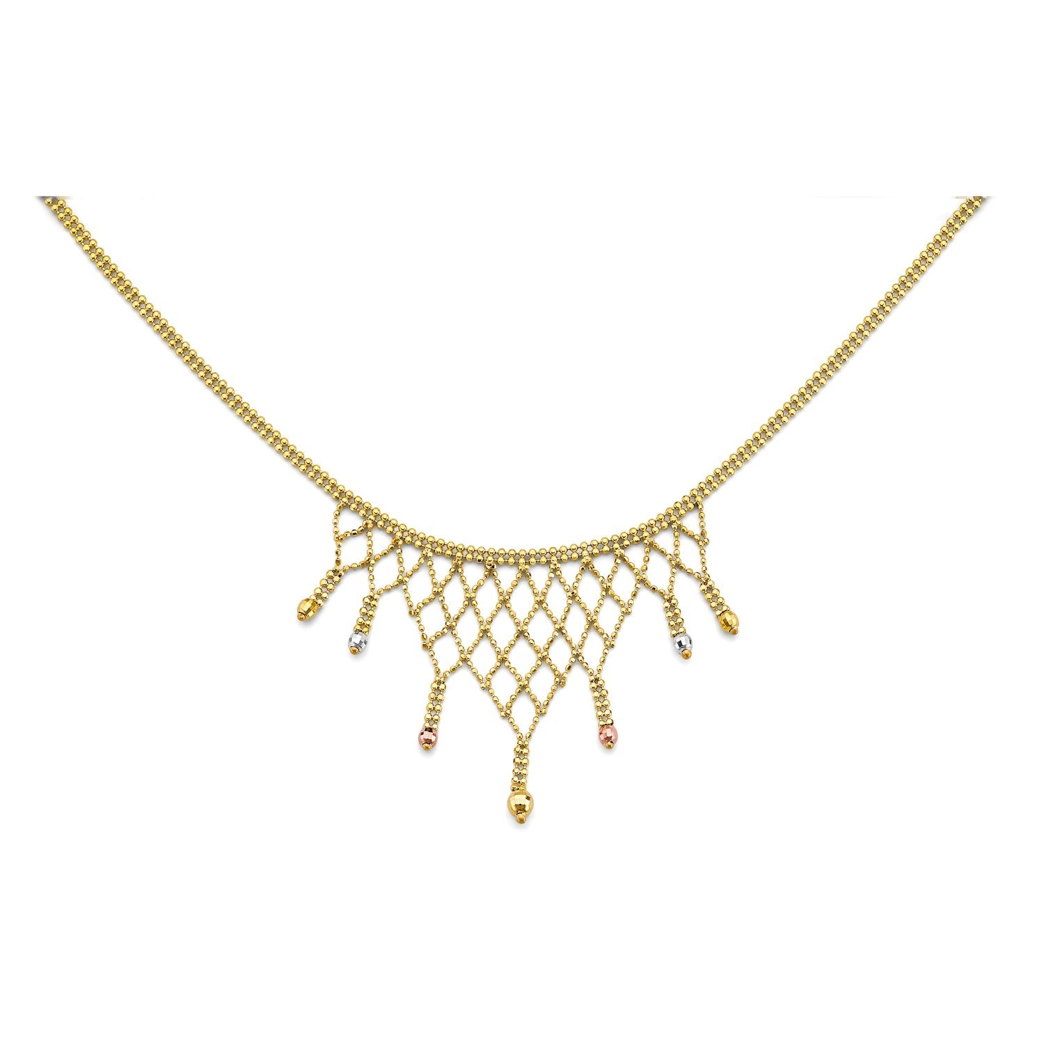 14K 3C Beaded Necklace