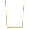 14KY Long Square Bar Necklace