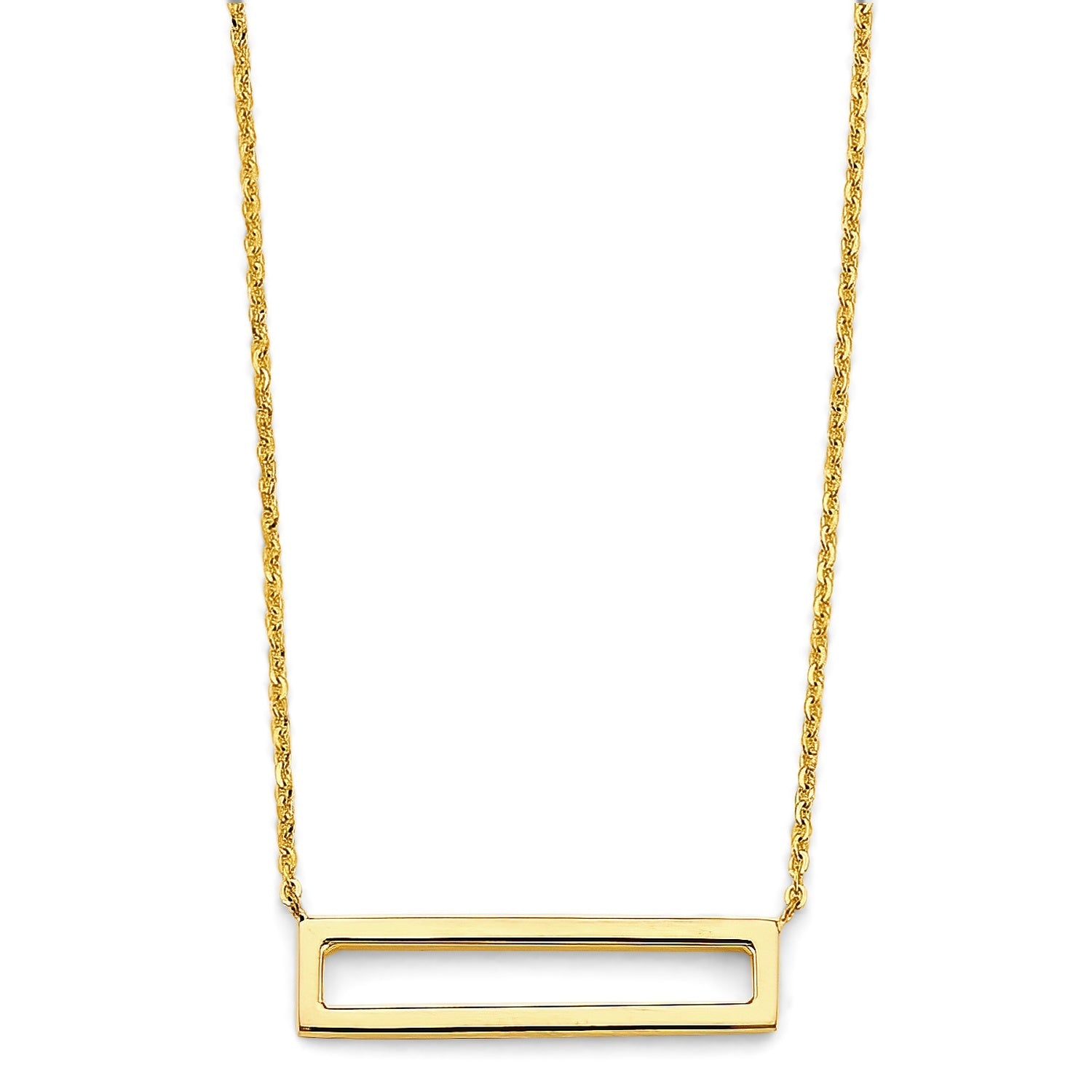 14KY Rectanglar Frame Necklace