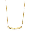 14KY Curved Bar w/CZ & Screw Necklace