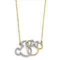 14KY CZ Two Cartoon Mice Necklace