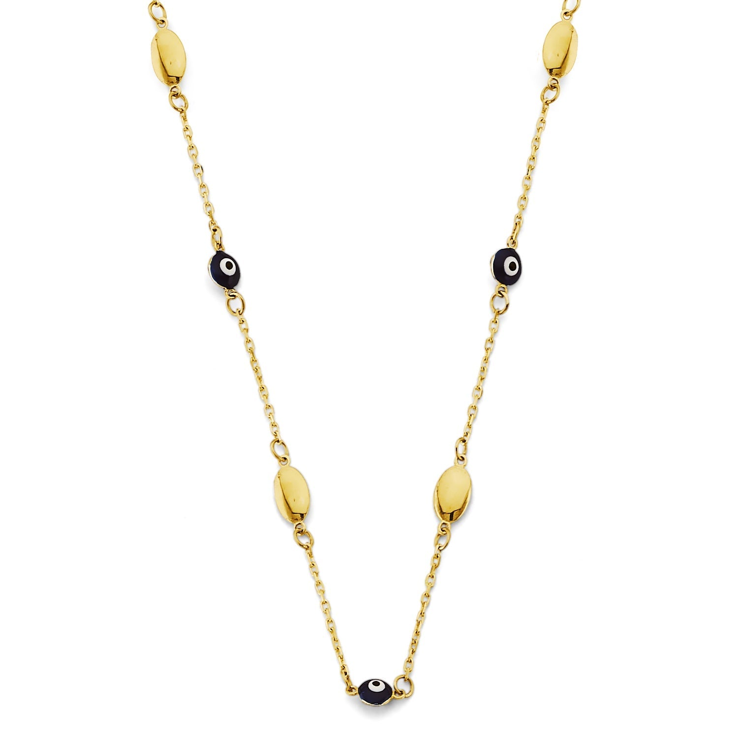 14KY Blue Color Evil Eye Necklace