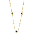 14KY Sky Blue Color Evil Eye Necklace