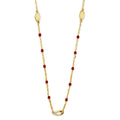 14KY Red Enamel Bead Necklace