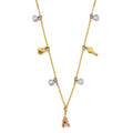 14K 3C Charm CZ Necklace