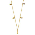 14KY Color Emerald Shape CZ Necklace