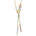 14K 3C String Bar Necklace w/Star