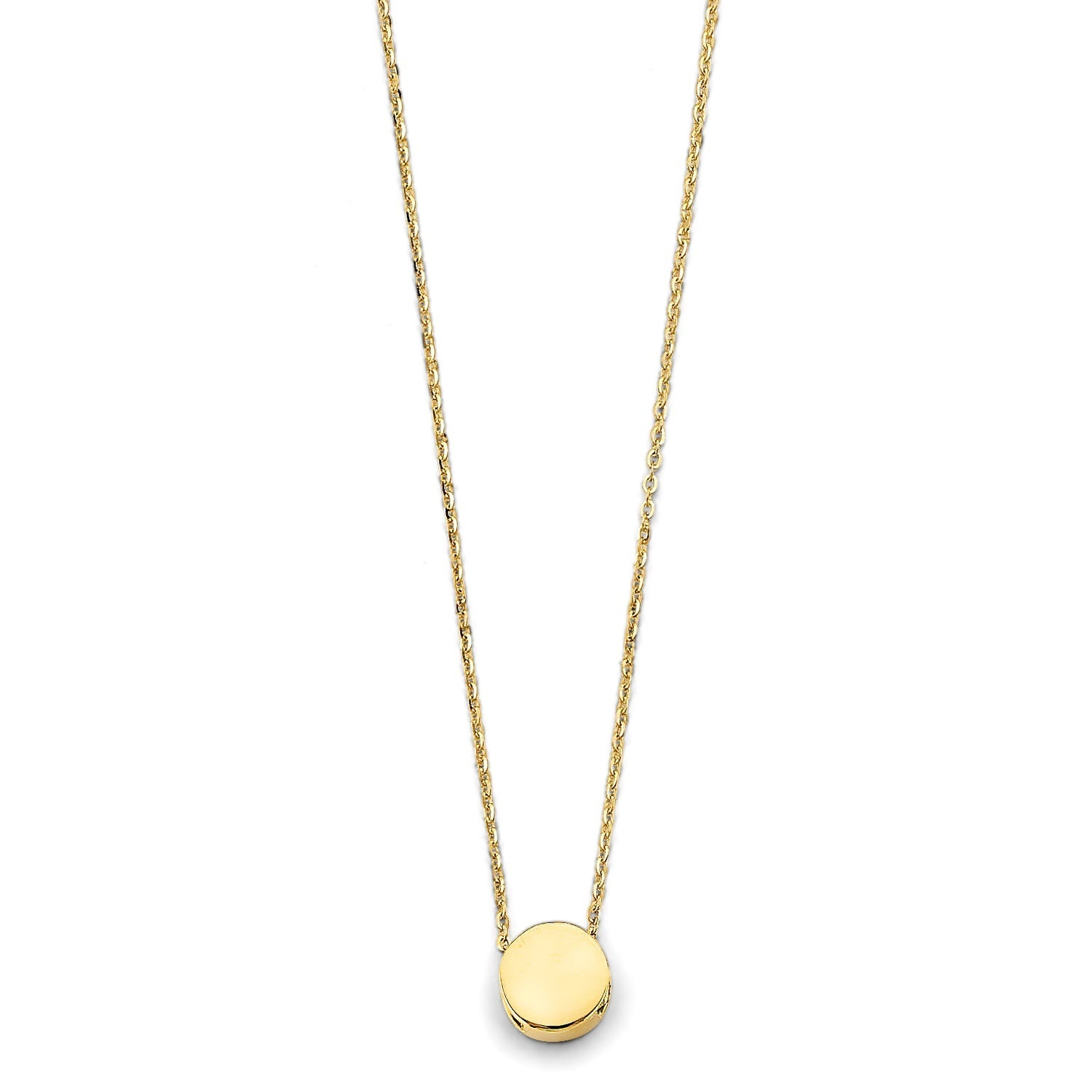 14KY Round Slide Charm Necklace