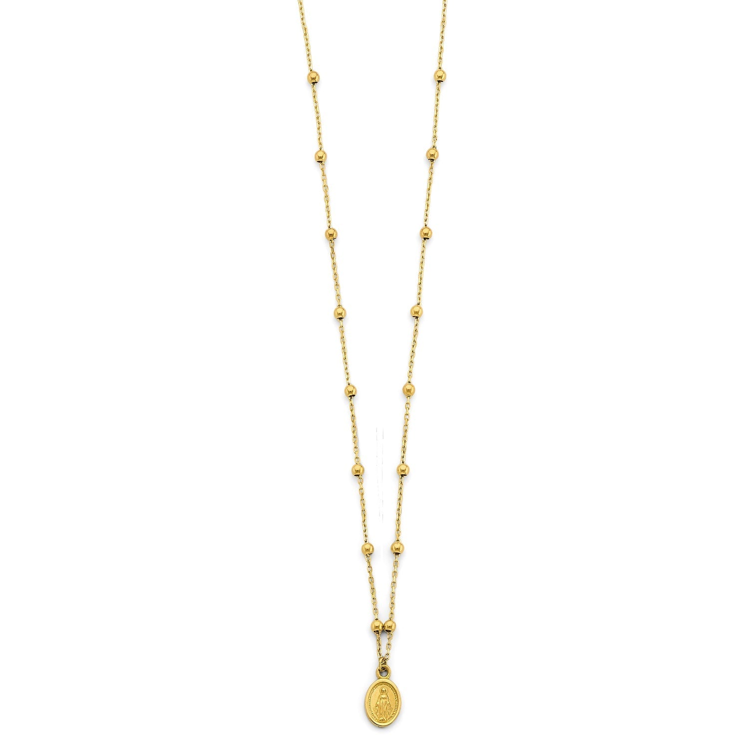 14KY Virgin Mary Ball Necklace
