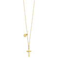 14KY Light Necklace w/ Cross & Baby Angel