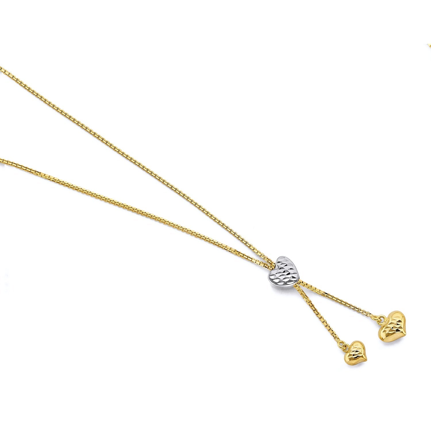 14K 2T Adjustable Heart Necklace