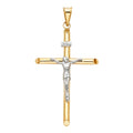 14K 2T HOL RD TUB CRUCIFIX (25X50MM)