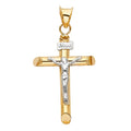 14K 2T HOL POLISH CRUCIFIX (15X35MM)