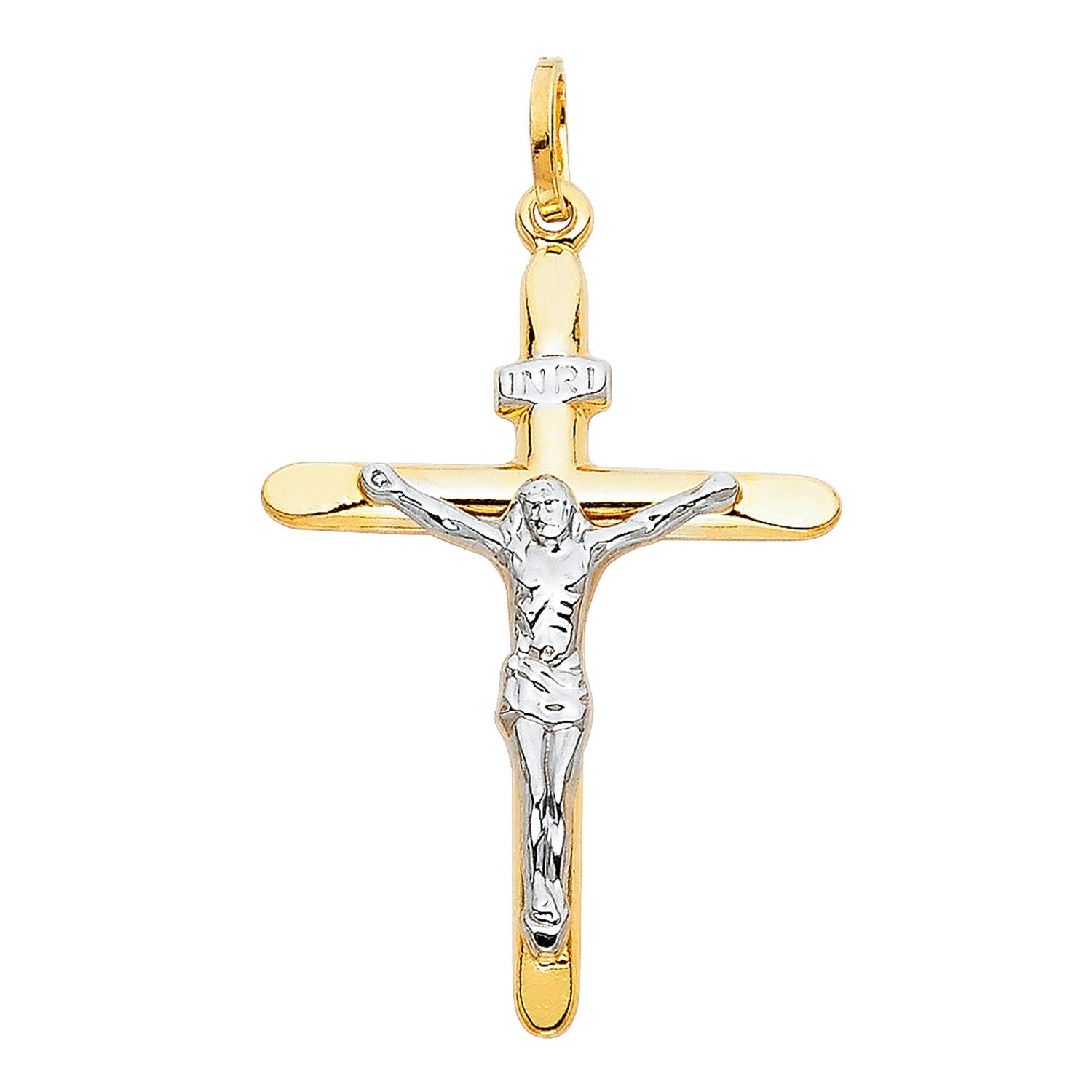 14K 2T LAMINATED CRUCIFIX (25X45MM)