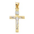 14K 2T MASHED CRUCIFIX (15X30MM)