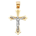 14K 2T POLISHED/SATIN CRUCIFIX