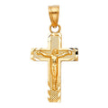 14KY SIDE DIAMOND CUT CRUCIFIX