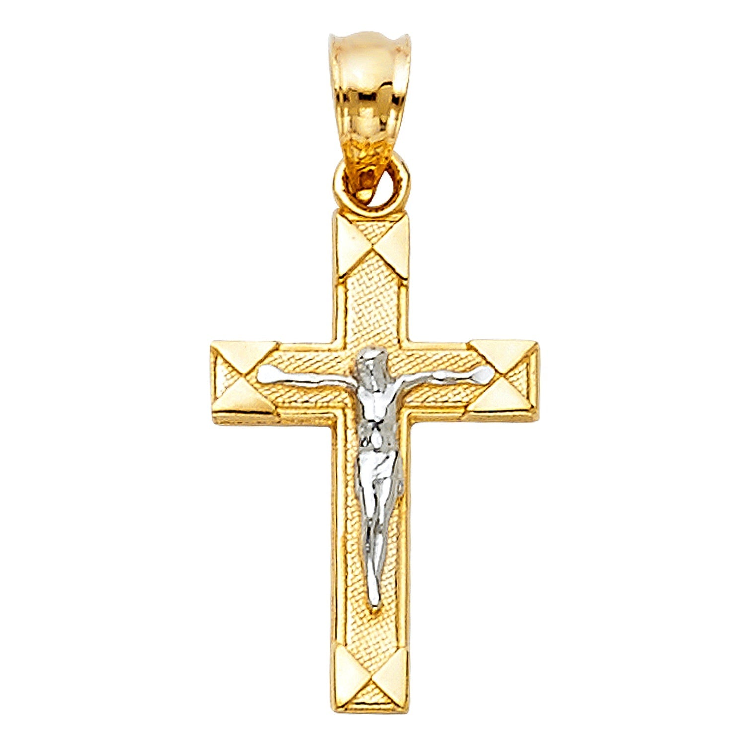 14K 2T CRUCIFIX (10X25 MM)