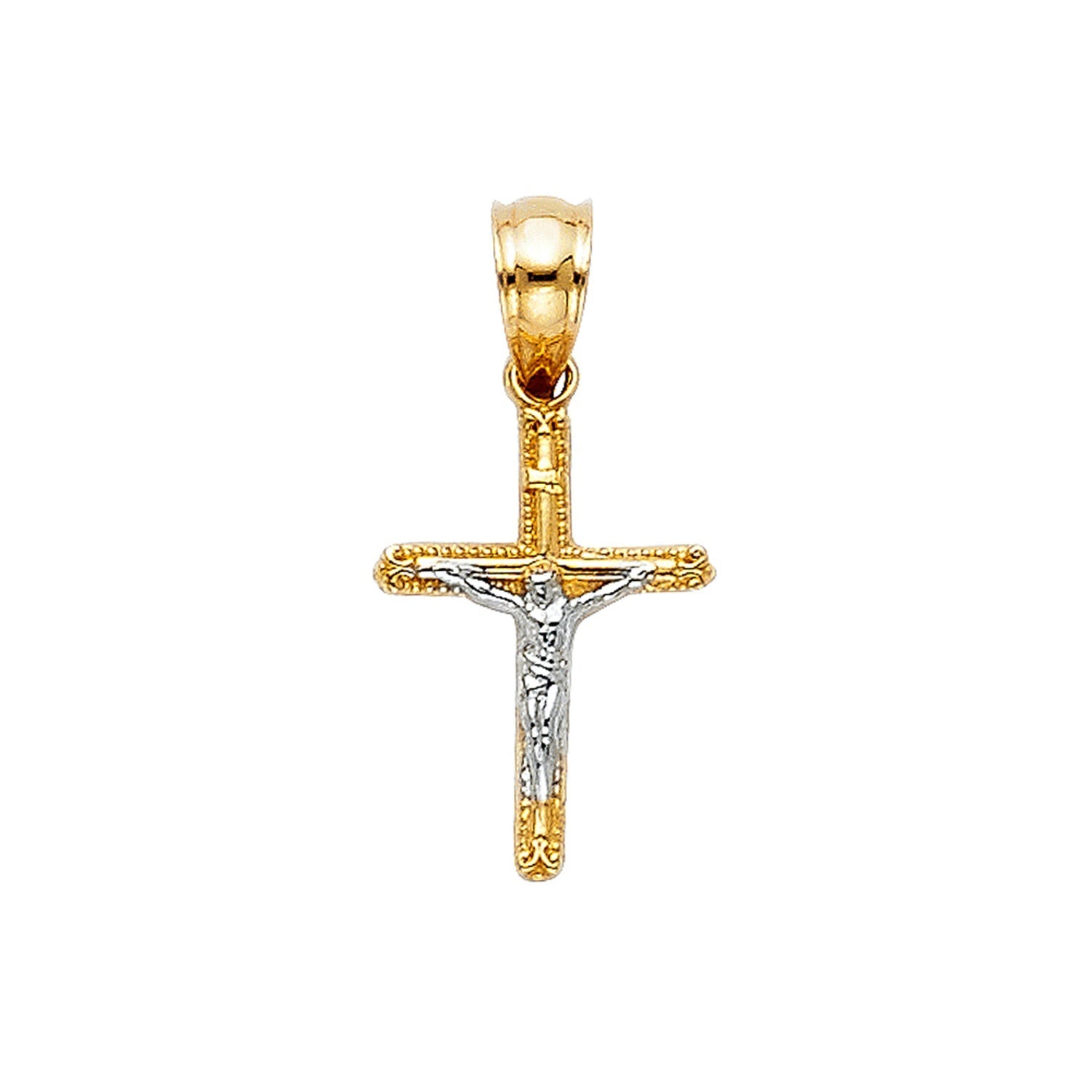 14K 2T TINY CRUCIFIX PENDANT