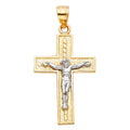 14K 2T LATIN CROSS CRUCIFIX PEND.