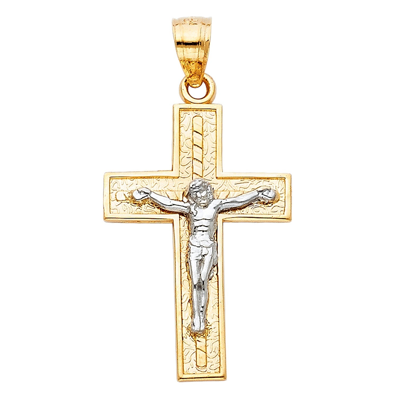 14K 2T LATIN CROSS CRUCIFIX PEND.