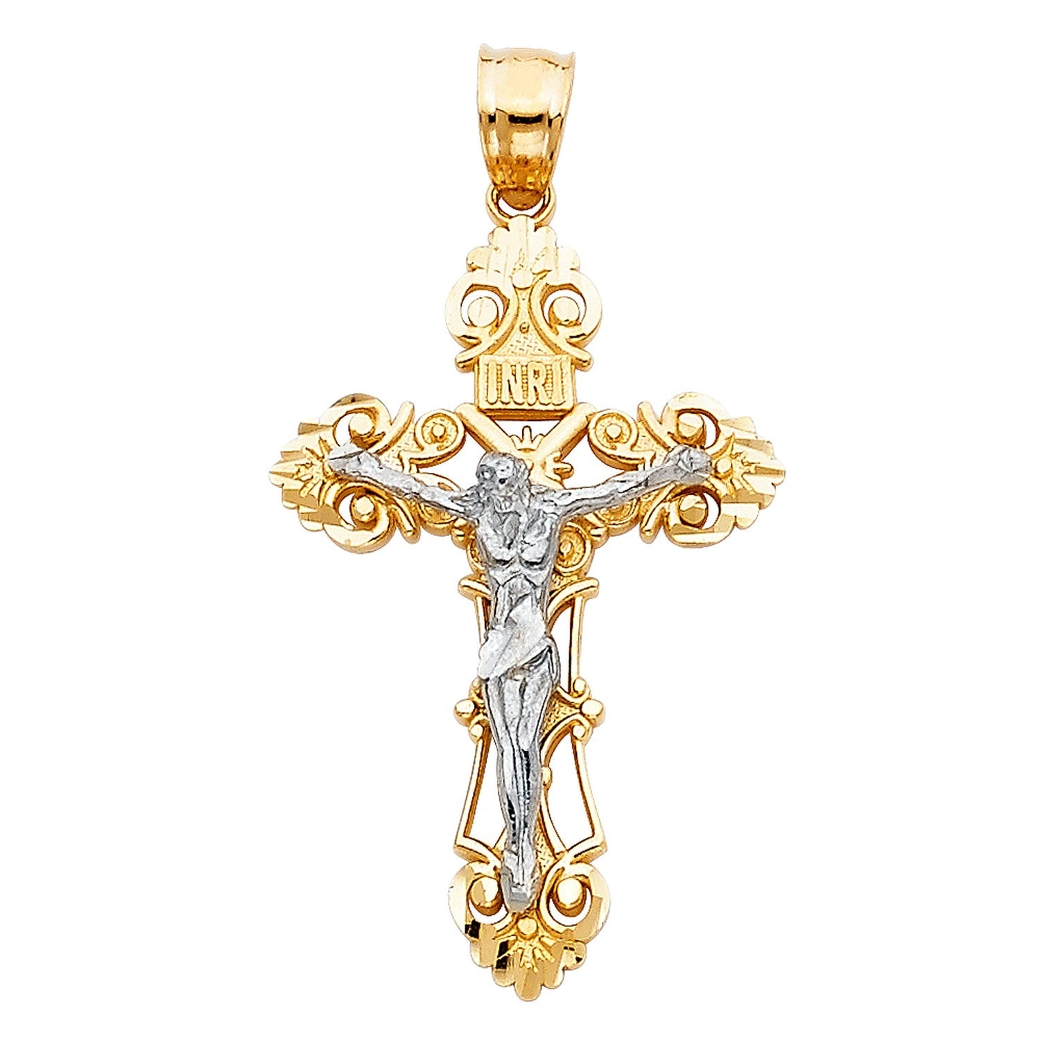 14K 2T CRUCIFIX MEDIUM