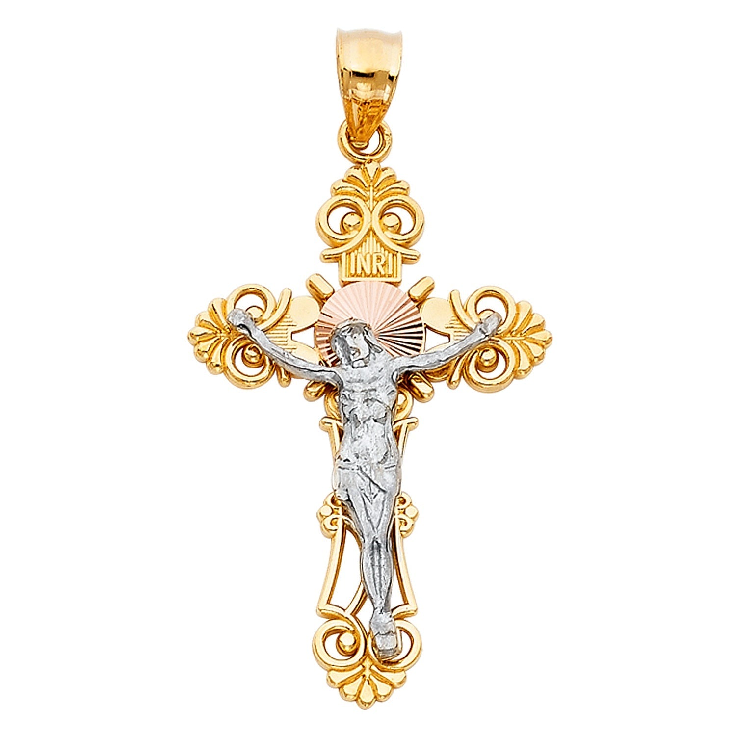 14K 3C CRUCIFIX BIG