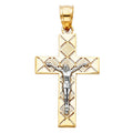 14K 2T CUT OUT DESIGN CRUCIFIX PEND